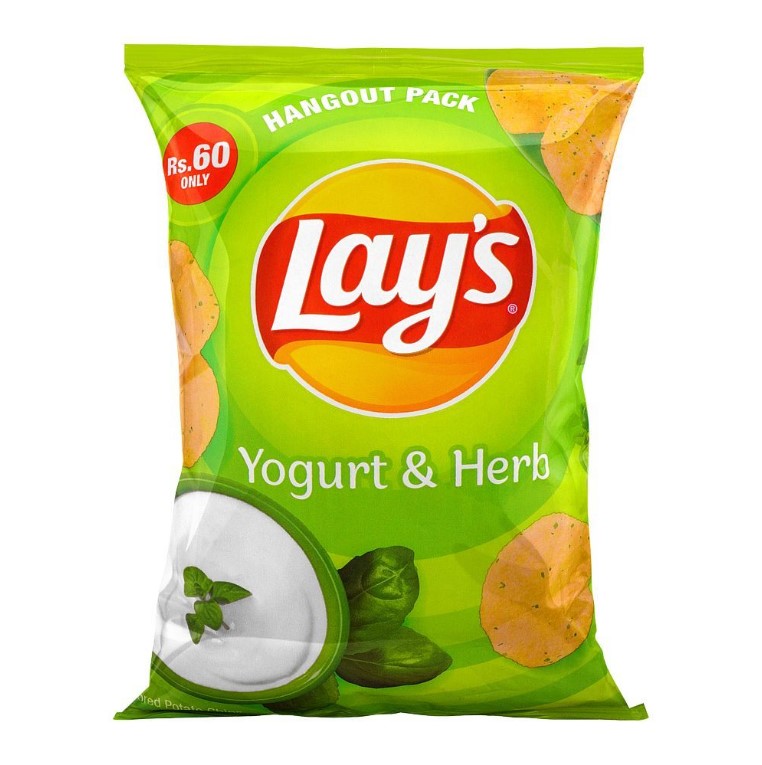 Lays Yogurt & Herb Potato Chips, 55g Rs. 60